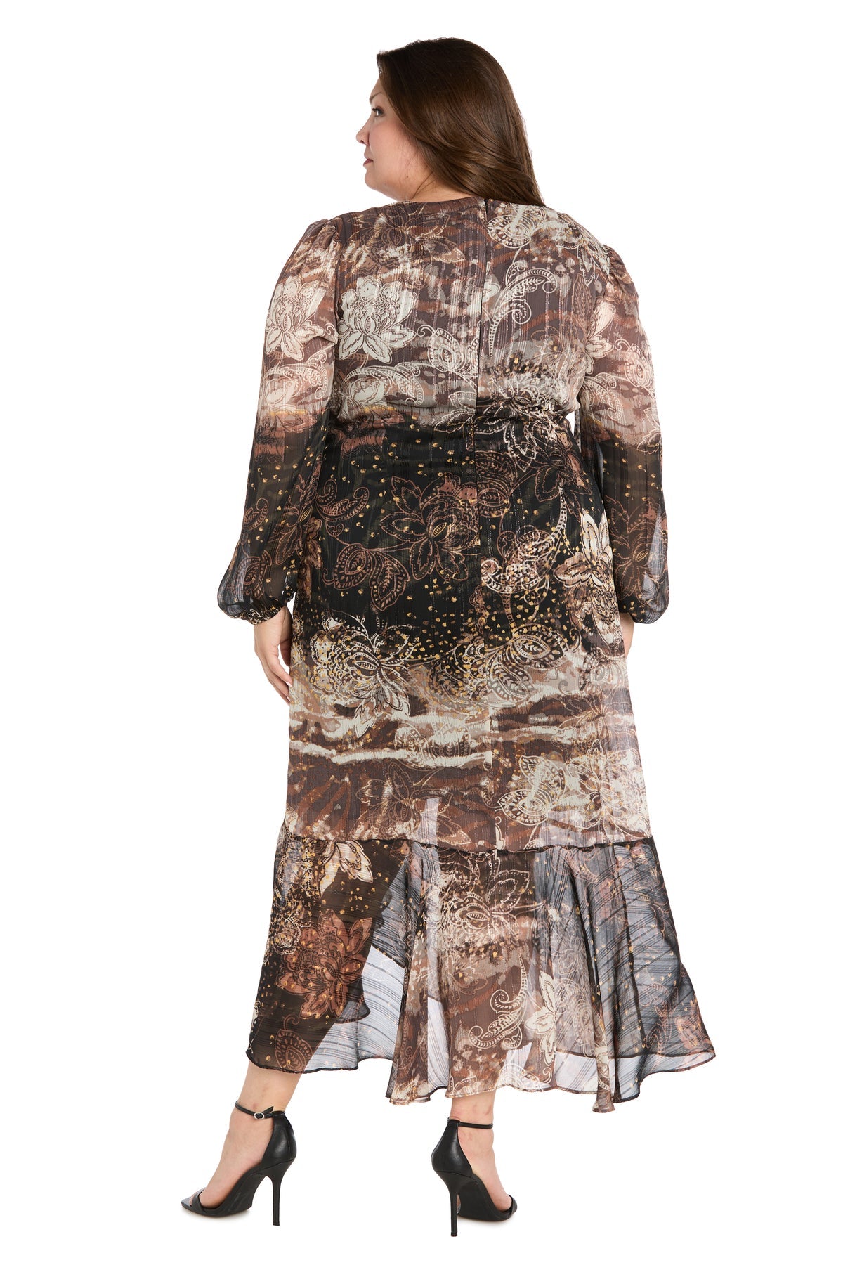 Plus Size Formal Dresses Short Plus Size Midi Length Dress Brown