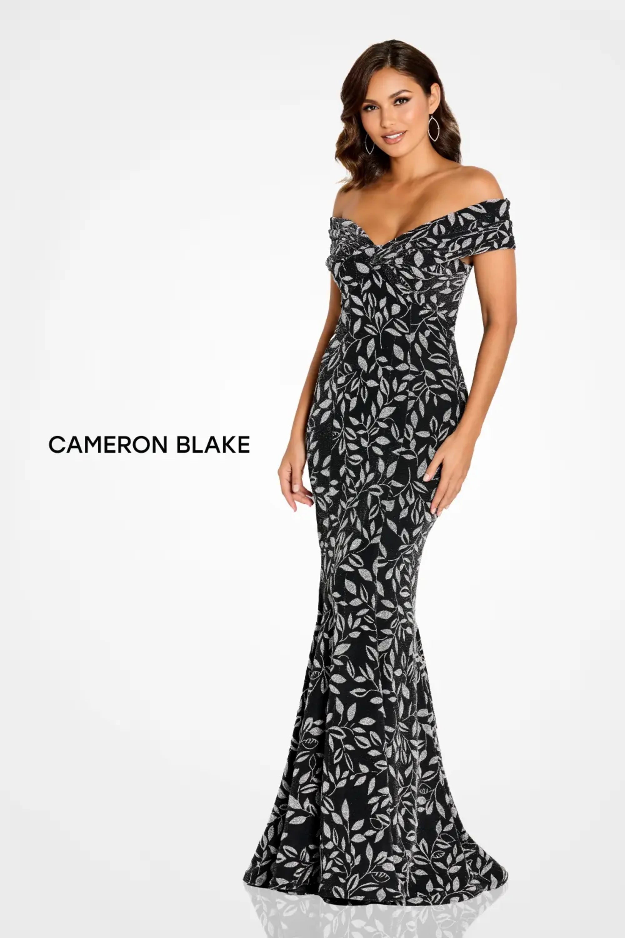 Formal Dresses Long Formal Metallic Evening Dress Black/Silver