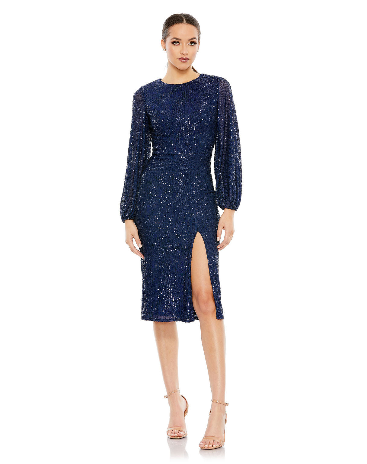 Long Sleeve Sequin Dress Cocktail Knee Length Mac Duggal 42018 The Dress Outlet Long Sleeve Sequin Dress Cocktail Knee Length Mac Duggal 42018 The Dress Outlet
