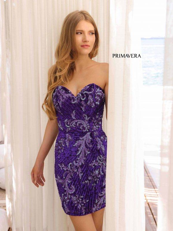 Primavera Couture 4208 Fitted Short Sequin Cocktail Dress