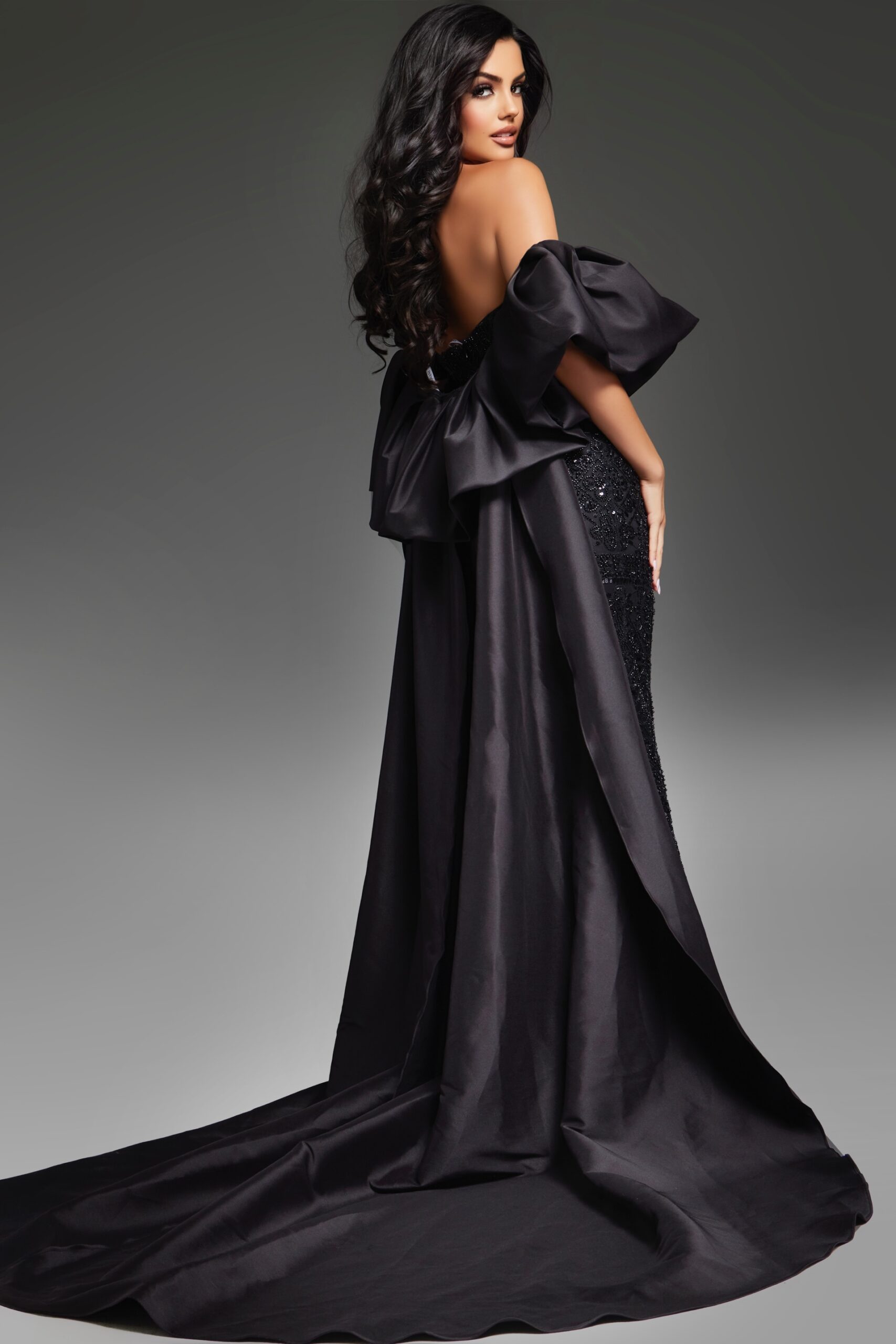 Prom Dresses Long Fitted Formal Beaded Evening Prom Dress Black