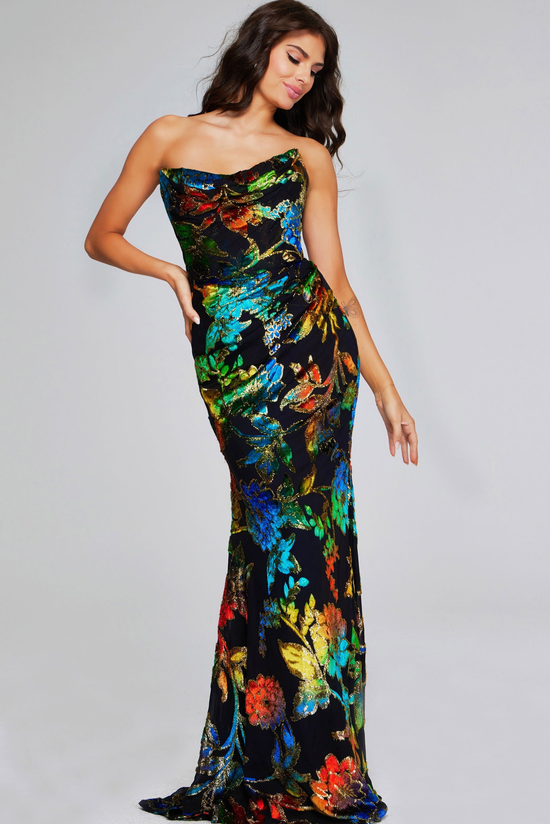 Prom Dresses Long Formal Prom Floral Dress Jovani 42164 Multi