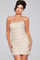 Cocktail Dresses Fitted Short Beaded Sequin Mini Cocktail Dress Nude