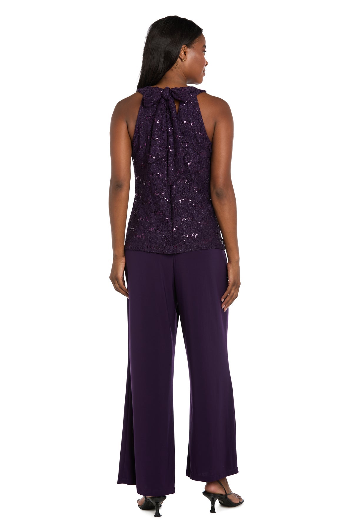 Jumpsuit Glitter Formal Long Jumpsuit Aubergine