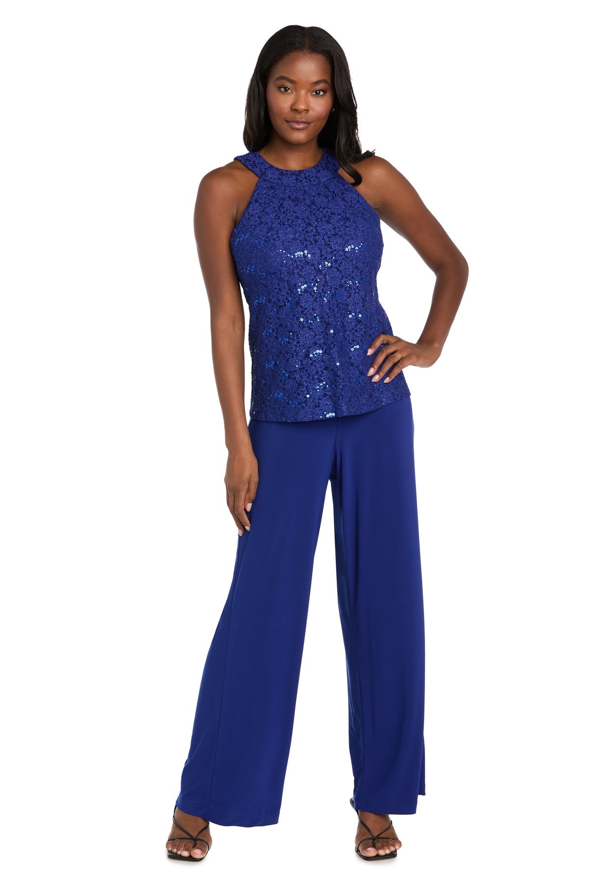Jumpsuit Glitter Formal Long Jumpsuit Indigo