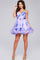 Cocktail Dresses Homecoming Short Printed Cocktail Dress Blue/Print