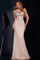 Prom Dresses Beaded Mermaid Long Formal Evening Prom Dress Silver/Nude