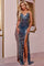 Prom Dresses Fitted Long Formal Beaded Sequin Prom Dress Charcoal