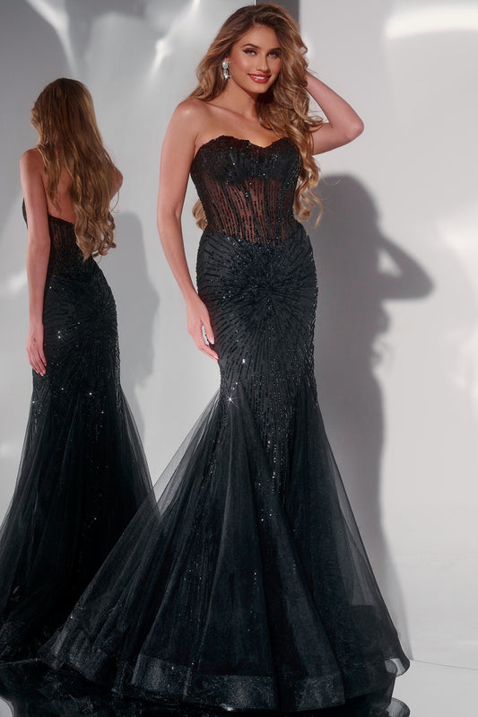 Prom Dresses Long Beaded Formal Mermaid Sequin Prom Dress Black