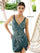 Cocktail Dresses Sequin Slit Cocktail Short Dress Emerald
