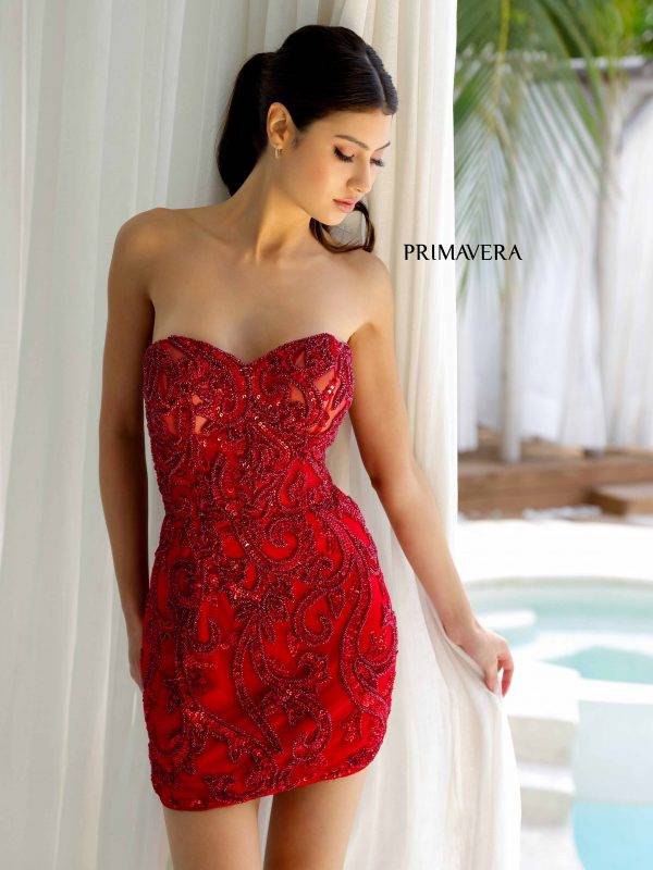 Primavera Couture 4227 Fitted Homecoming Beaded Short Cocktail Dress