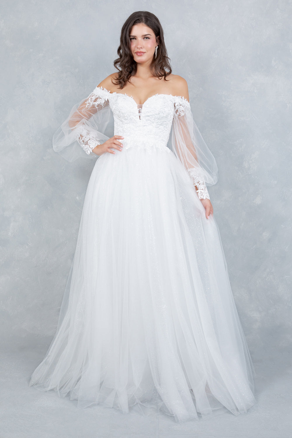 Wedding Dresses Long Bridal Gown A Line Lace Wedding Dress Off White