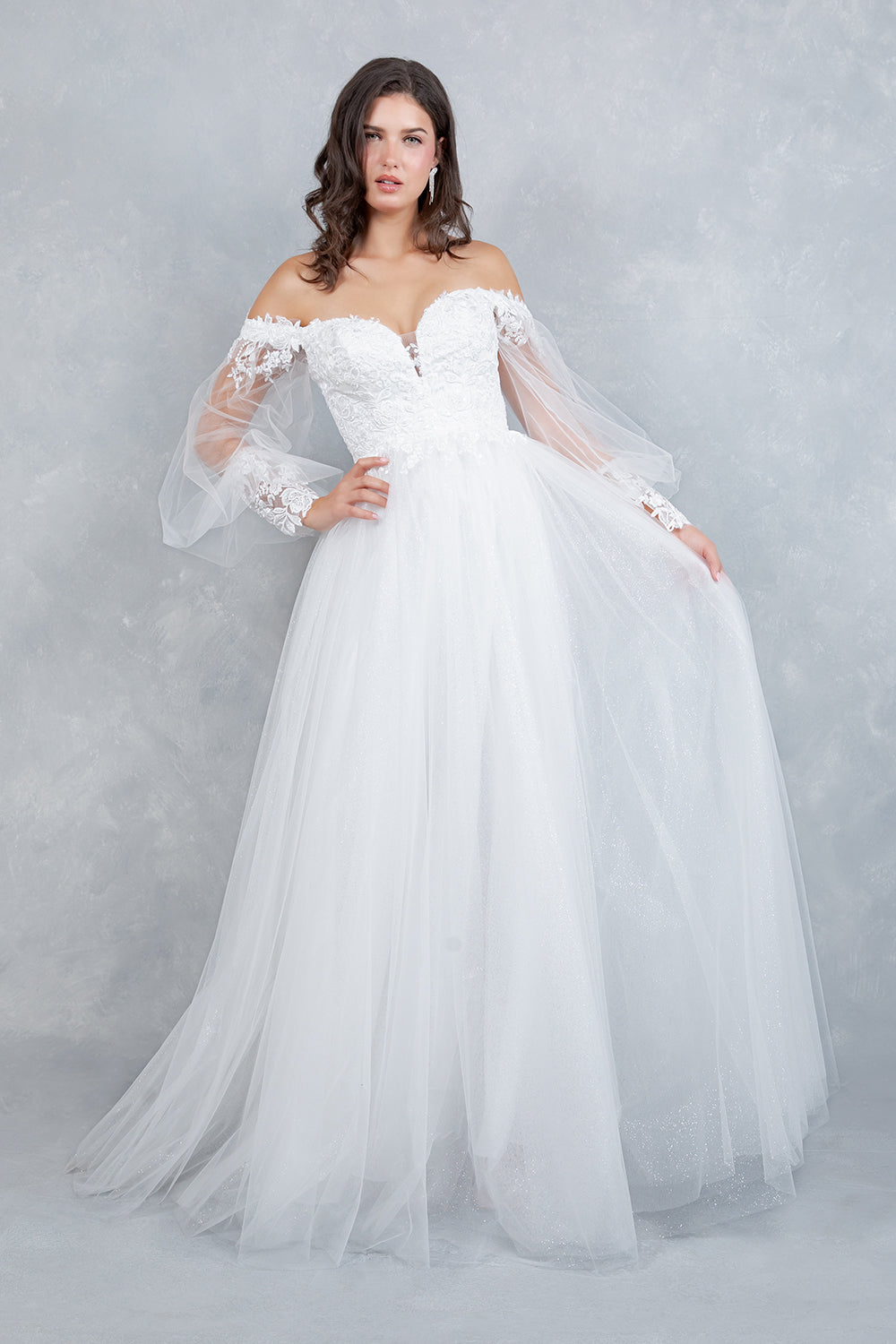 Wedding Dresses Long Bridal Gown A Line Lace Wedding Dress Off White
