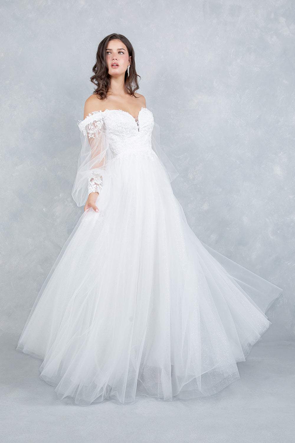 Wedding Dresses Long Bridal Gown A Line Lace Wedding Dress Off White
