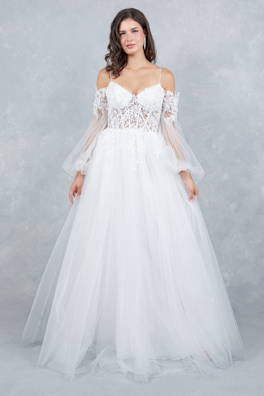 Wedding Dresses Long Beaded Lace Bridal Sequin Wedding Dress Cinderella Couture 4234 Off White