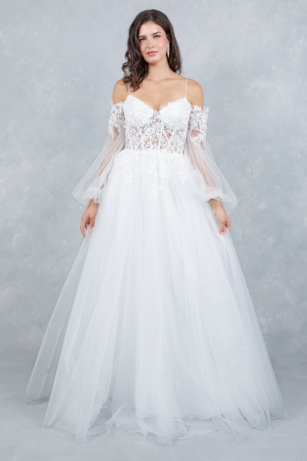 Long Beaded Lace Bridal Sequin Wedding Dress Cinderella Couture 4234