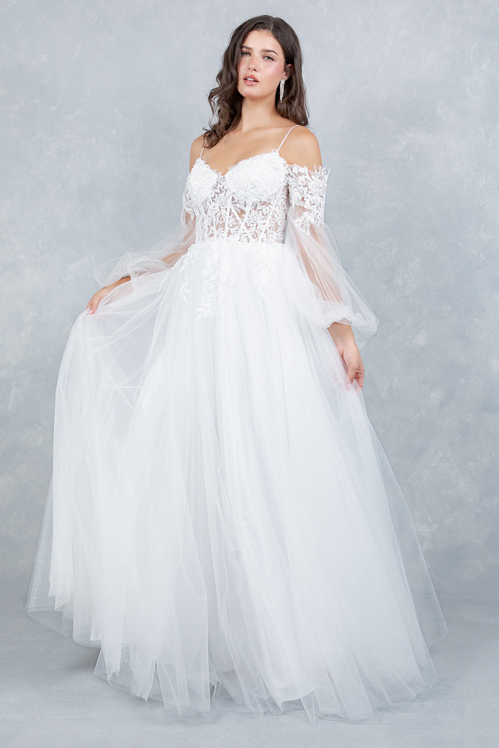 Wedding Dresses Long Beaded Lace Bridal Sequin Wedding Dress Cinderella Couture 4234 Off White
