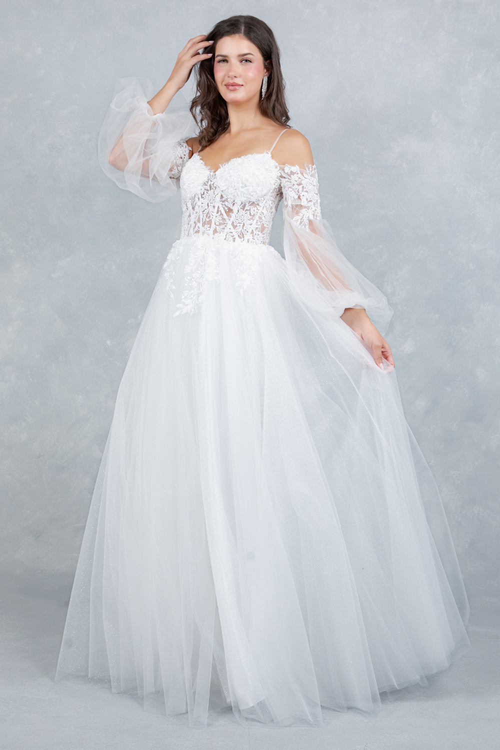 Wedding Dresses Long Beaded Lace Bridal Sequin Wedding Dress Cinderella Couture 4234 Off White
