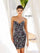 Cocktail Dresses Short Beaded Floral Homecoming Dress Black Multi