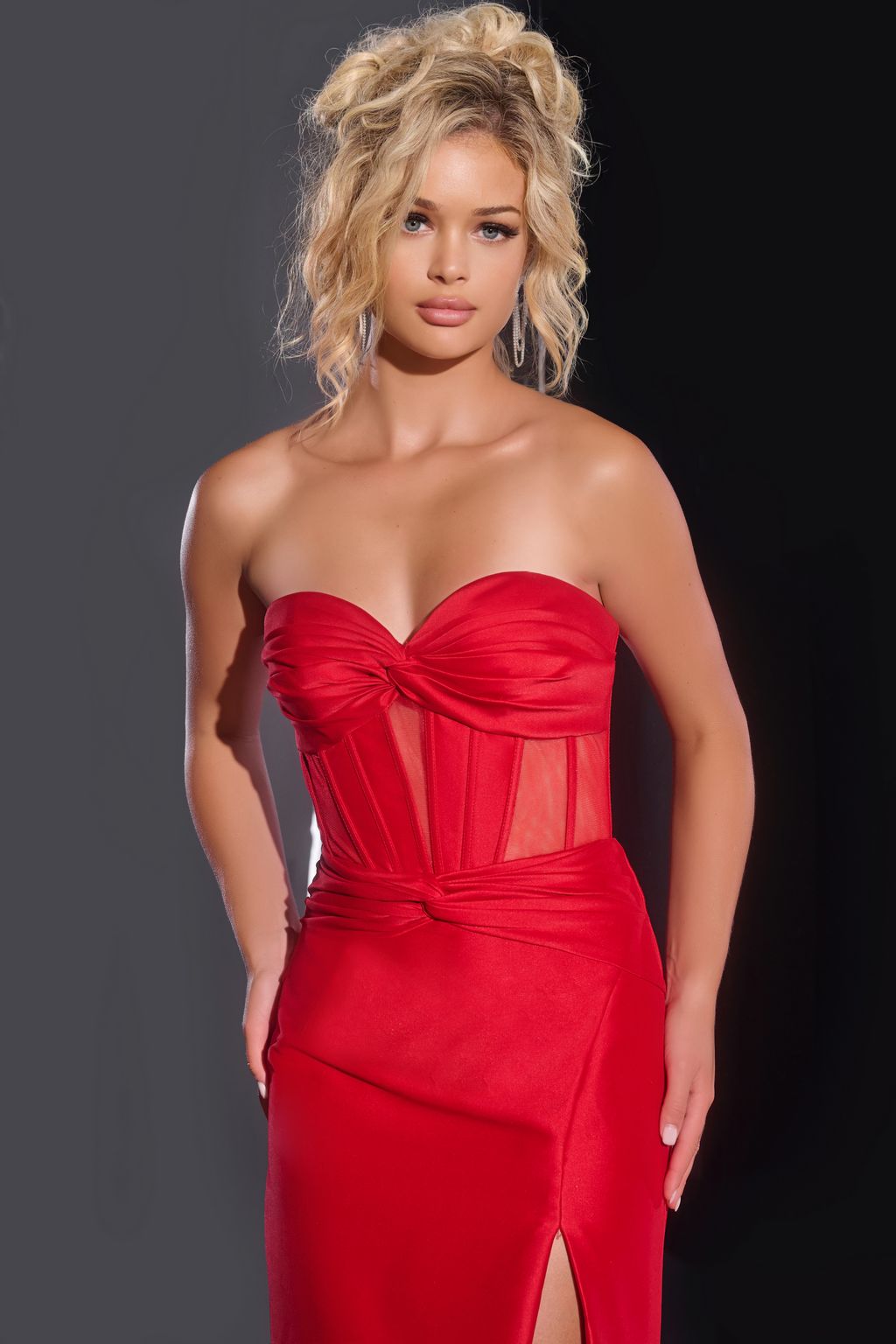 Jovani 42375 Prom Long Mermaid Pleated Formal Dress