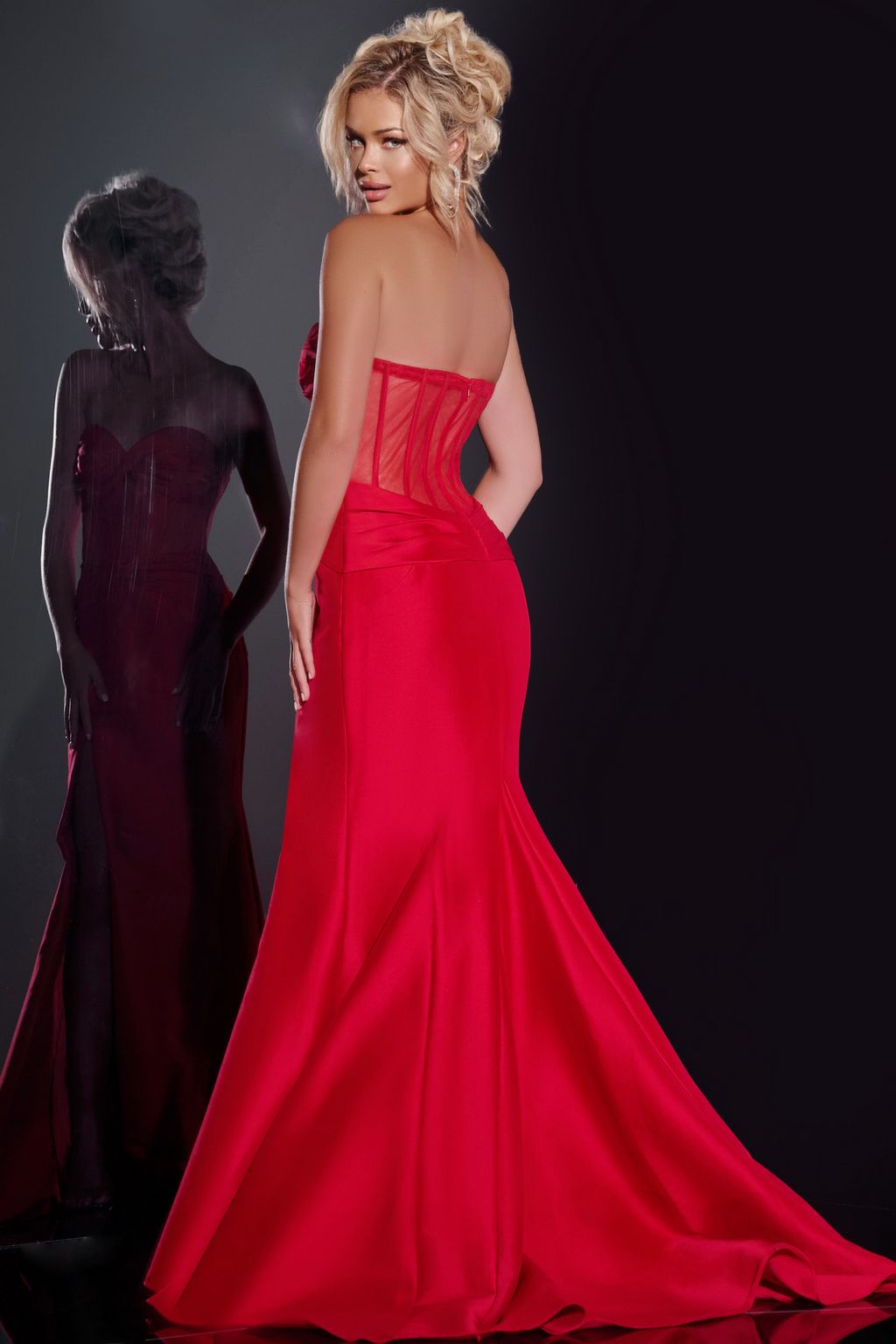 Jovani 42375 Prom Long Mermaid Pleated Formal Dress