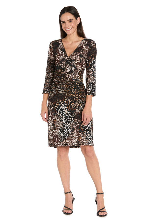 Short Print Mini Cocktail Dress R&M Richards 4237