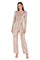 Jumpsuit Long Pleated Formal Metallic Jumpsuit Mocha