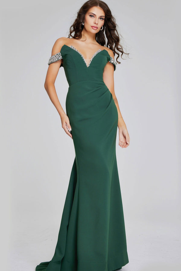 Long Beaded Formal Prom Mermaid Dress Jovani 42394