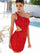 Cocktail Dresses Short Homecoming Cut Out Beaded Dress Red