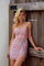 Cocktail Dresses Short Homecoming Sequin Corset Dress Pink