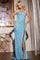 Prom Dresses Beaded Long Formal Fitted Prom Dress Light Blue Multi