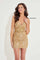 Cocktail Dresses Sequin Short  Fitted Homecoming Dress Nude Gold