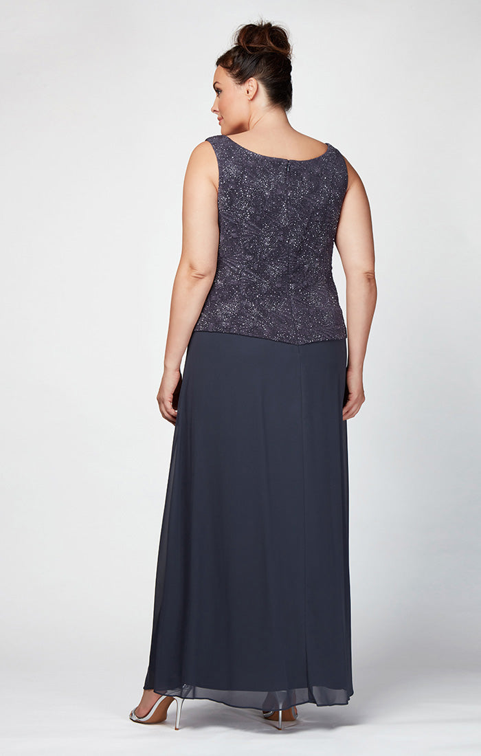 Plus Size Formal Dresses Long Glitter Plus Size Formal Jacket Dress Smoke
