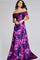 Formal Dresses A Line Long Formal Floral Metallic Evening Dress  Fuchsia/Purple