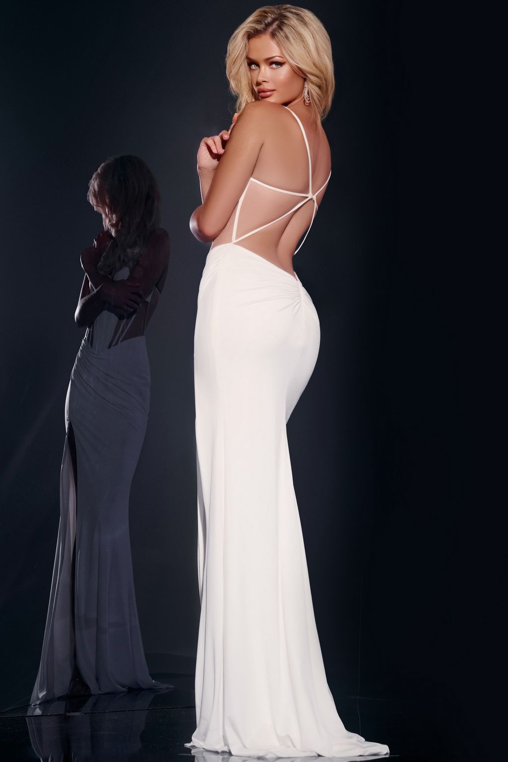 Prom Dresses Long Mermaid Formal Corset Prom Dress Off White