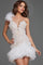 Wedding Dresses Short Fitted Floral Beaded Casual Wedding Dress Ivory