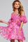 Cocktail Dresses A Line Short Homecoming Printed Cocktail Dress Hot Pink