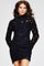 Cocktail Dresses Beaded Long Sleeve Fitted Floral Lace Mini Dress Black
