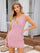 Cocktail Dresses Fitted Beaded Short Cocktail Homecoming Dress Rose Pink