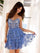 Cocktail Dresses Ruffle Short Cocktail Homecoming Dress Bright Blue