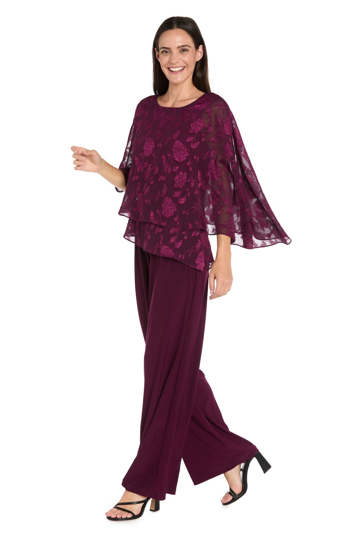 Jumpsuit Long Print Formal Jumpsuit Wine
