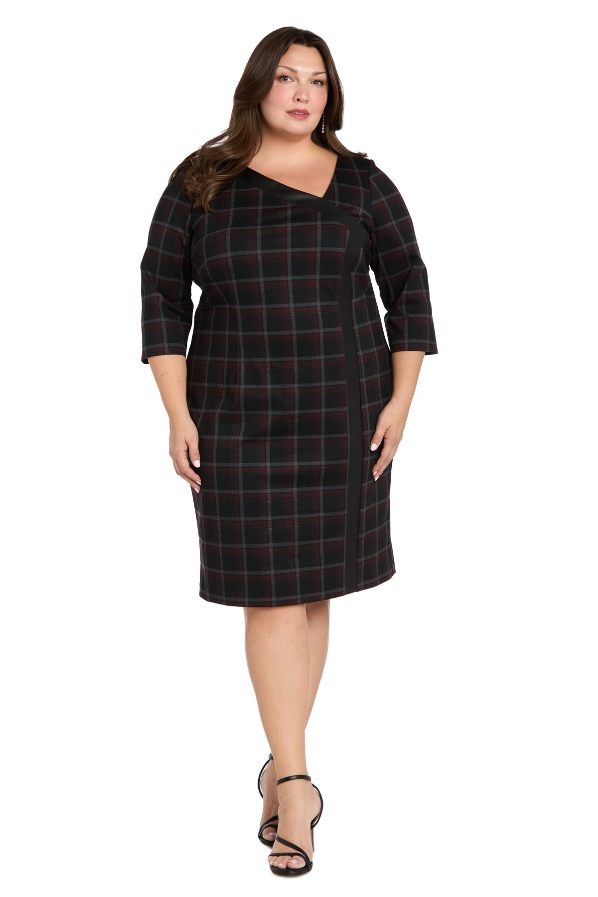 Plus Size Dresses Short Mini Cocktail Plus Size Dress R&M Richards 4270W Red/Multi