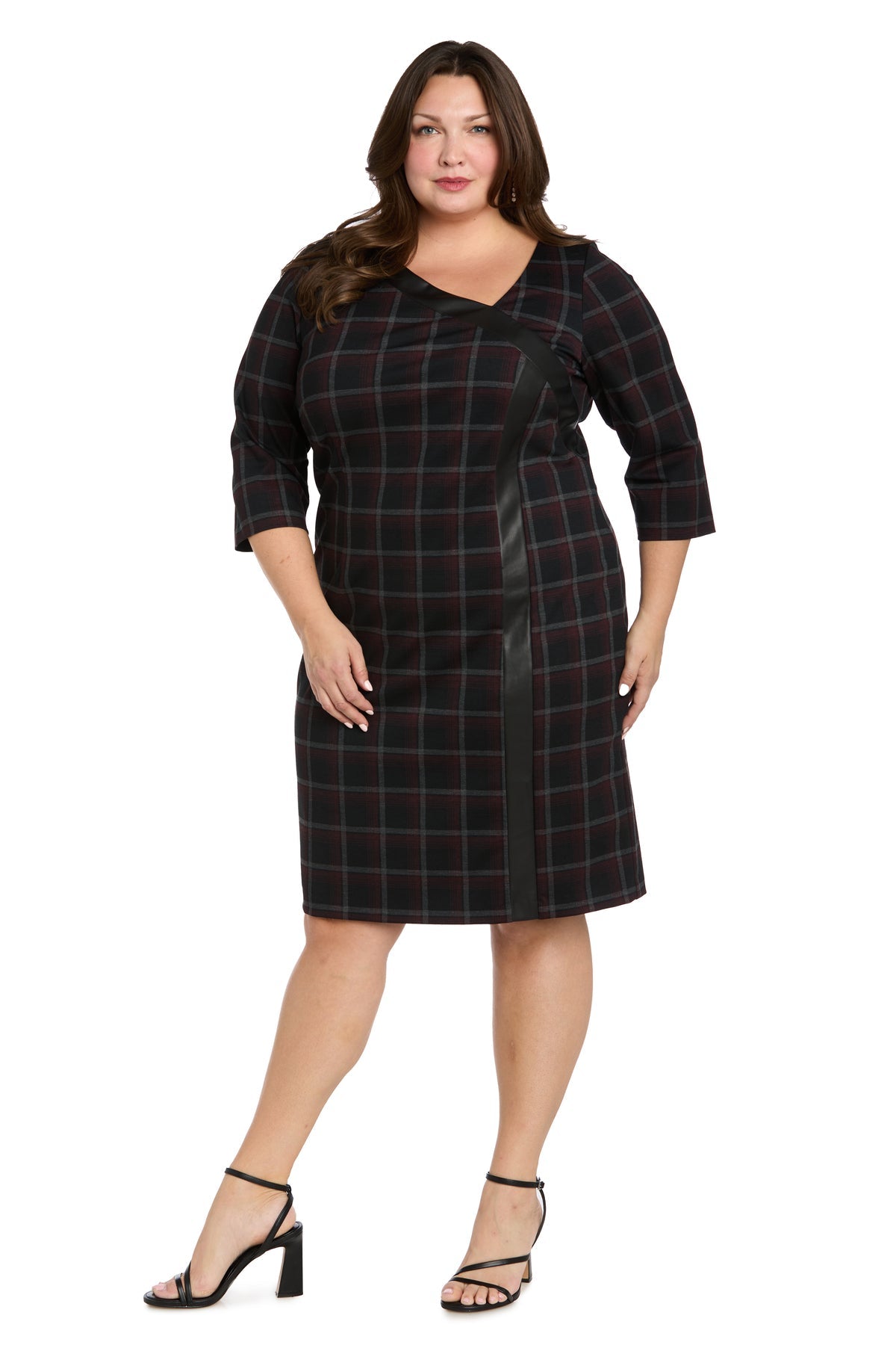 Plus Size Dresses Short Mini Cocktail Plus Size Dress R&M Richards 4270W Red/Multi
