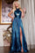 Prom Dresses Long Formal A Line Metallic Pleated Prom Dress Turquoise