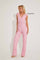 Jumpsuit Sequin Beaded Formal Pant Suit Pink