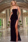 Prom Dresses Prom Long Fitted Velvet Beaded Formal Dress Black