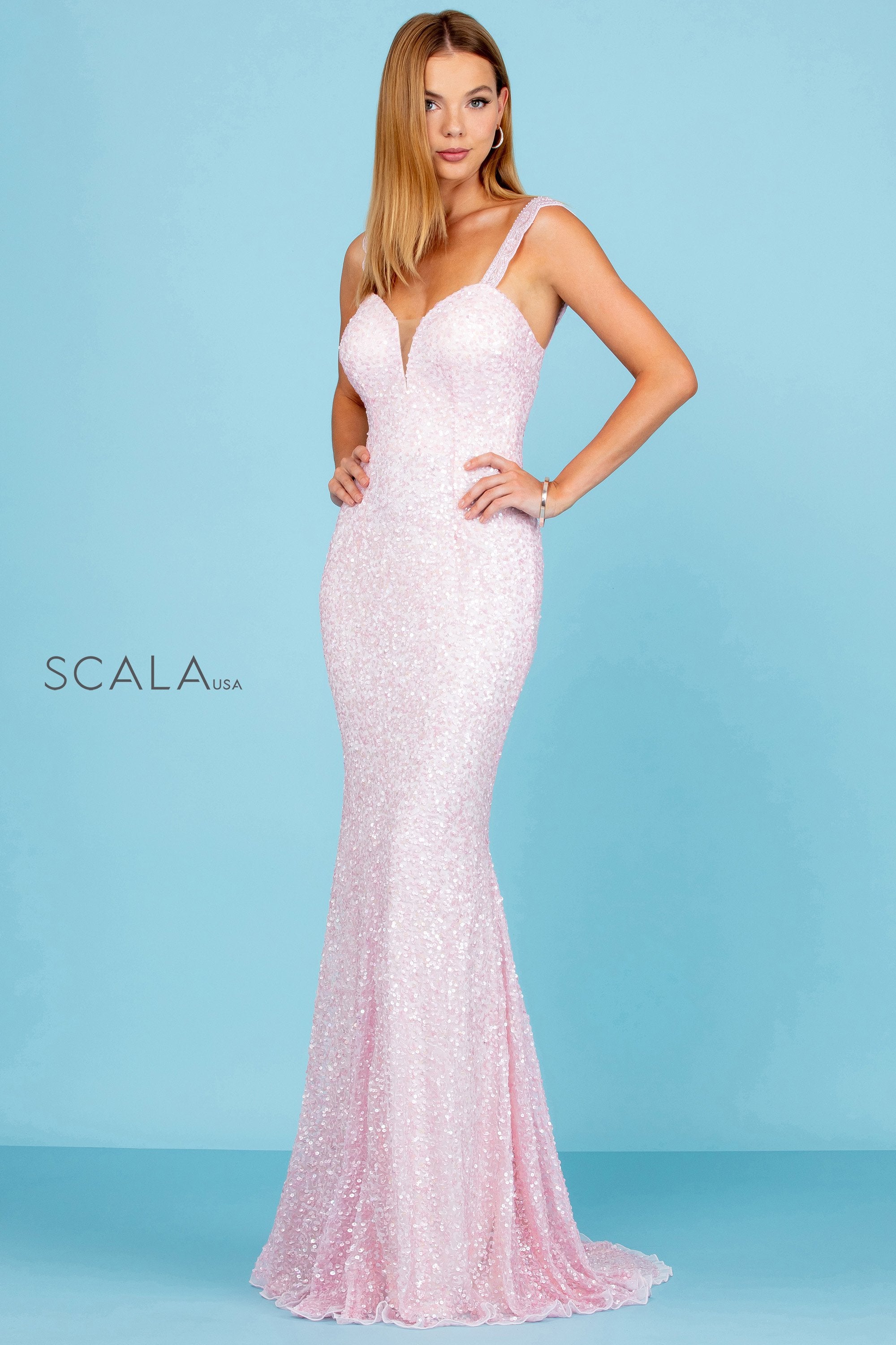 Prom Dresses Sequin Long Formal Beaded Mermaid Prom Dress Petal