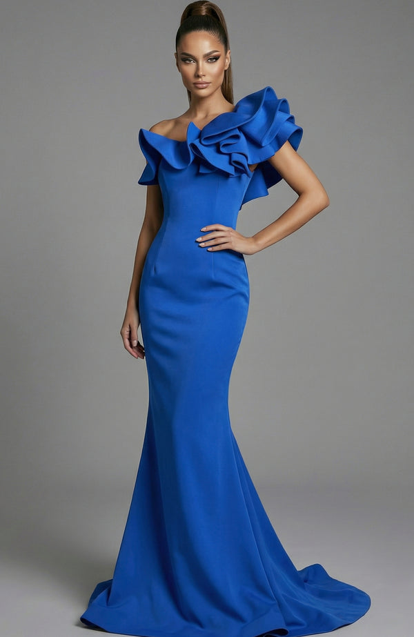 Ruffle Long Mermaid Formal Prom Dress Jovani 43000