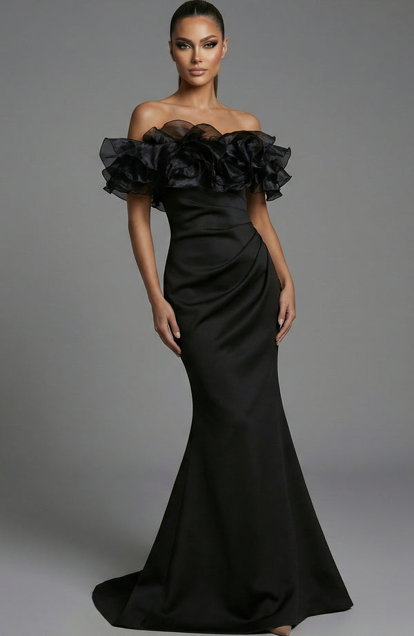 Mermaid Long Formal Ruffle Prom Dress Jovani 43001