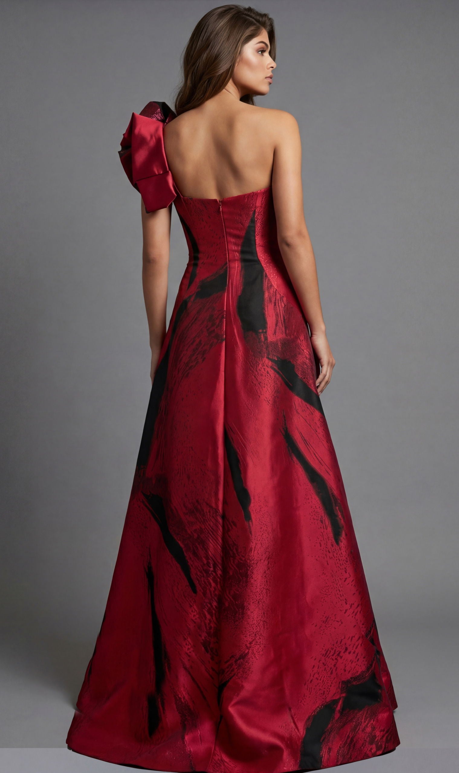 Prom Dresses Long Formal Print Evening Prom Dress Jovani 43047 Crimson